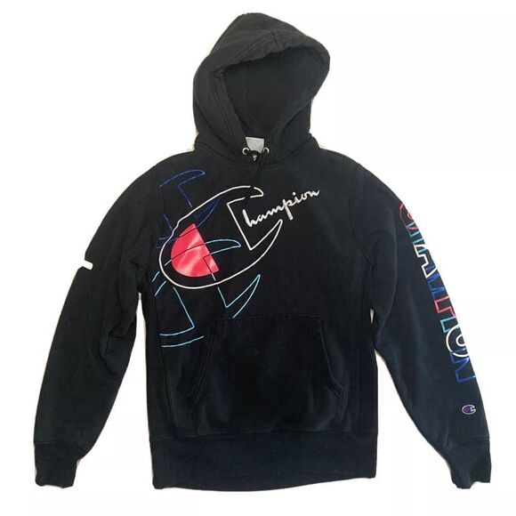 Champion L Reverse Weave Heavyweight Graphic Hooded Sweatshirt - Picture 1 of 8